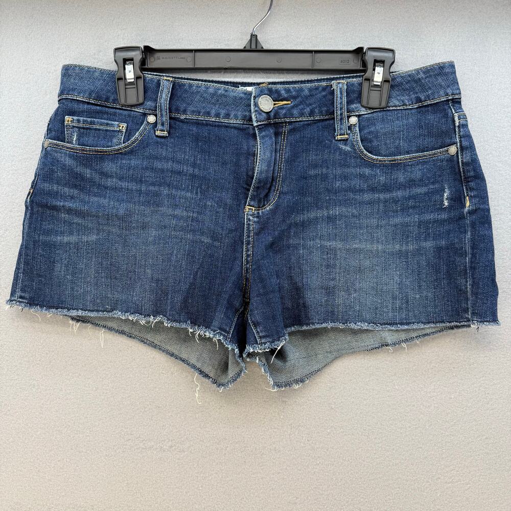 Paige Jean Shorts Women's 29 (8) Dark Blue Catalina Shorts Mid Rise Summer EUC